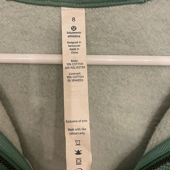 LULULEMON Scuba Hoodie II in Vintage Green Sz 8 - NWOT!! - Picture 9 of 12